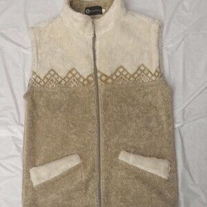 Lepied de Biche fur-like vest beige/cream color with designed pattern size - XS